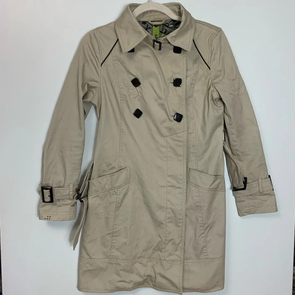 Soia &  Kyo Women’s 100% Cotton Trench Coat Belted Jacked Size Medium (FLAWED) - Picture 4 of 16